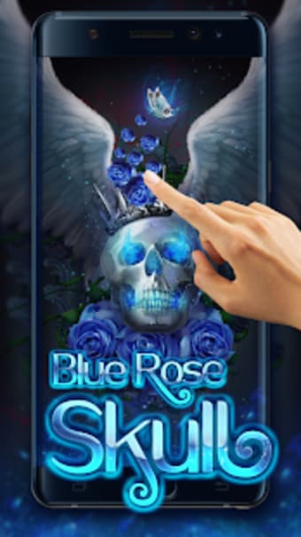 Blue Rose Skull Live Wallpaper