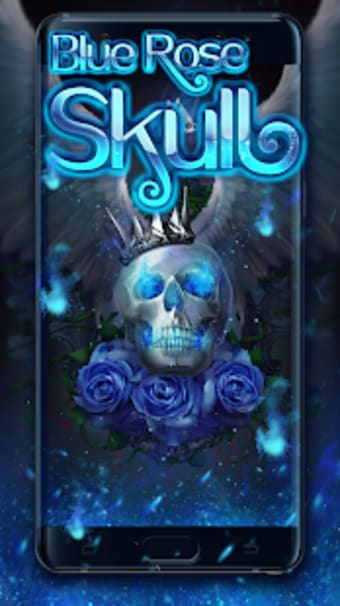 Blue Rose Skull Live Wallpaper