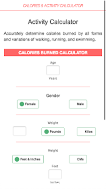 Calories Burned Calculator