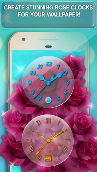 Rose Clock Live Wallpaper: Beautiful Flower Clock