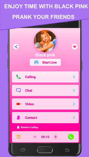 Black pink fake call video simulation
