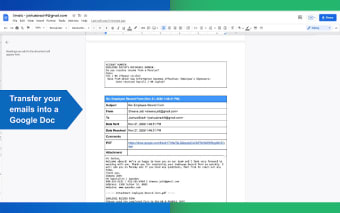 Export Emails to Google Docs by cloudHQ