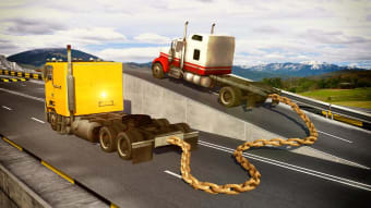 Chained Trucks against Ramp