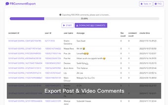 Comments Exportor for Facebook™