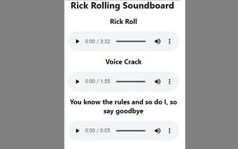 Rick Rolling Soundboard