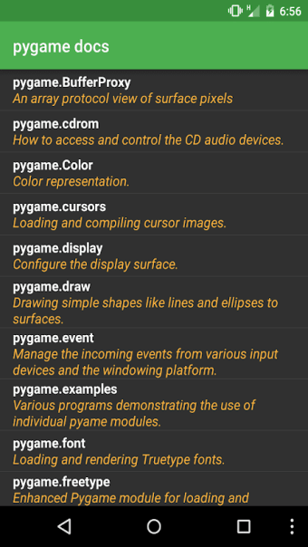 Docs for pygame
