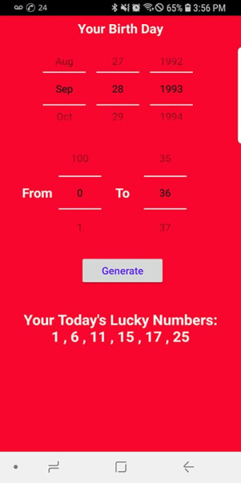Daily Lucky Numbers Generator