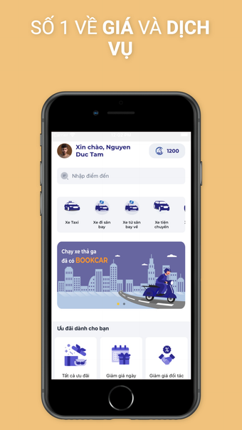 BookCar - App đặt xe giá rẻ