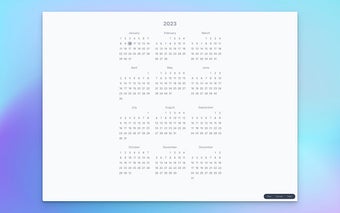 Full Year Calendar Tab