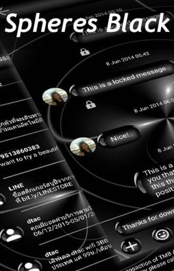 SMS Messages Spheres Black