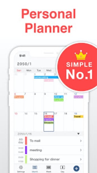 Simple Calendar: daily planner schedule maker
