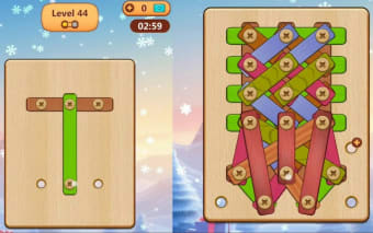 Wood nuts and bolts puzzle game