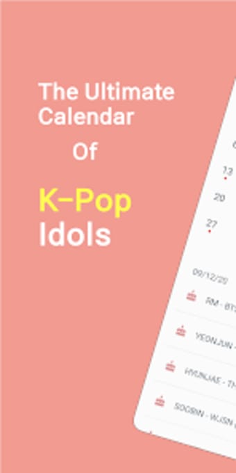 Kpop Calendar - Idols Birthda