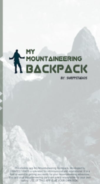 My Mountaineering Backpack app: checklist