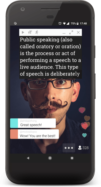 Oratory - teleprompter widget
