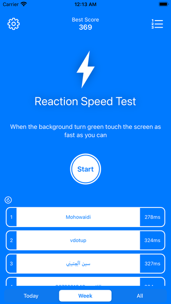 Reaction Test Speed and Age