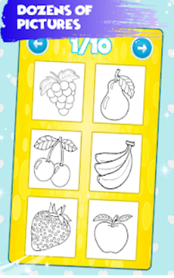 Fruits Coloring Game  Drawing Book - Kids Game