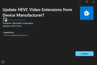 HEVC Video Extensions from Device Manufacturer