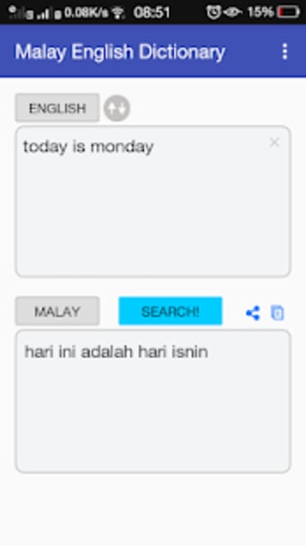 Screenshot in malay language