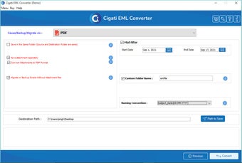 Cigati EML to PDF Converter