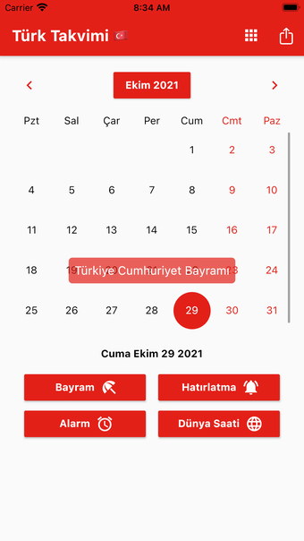 Türk Takvimi - Bayram 2024