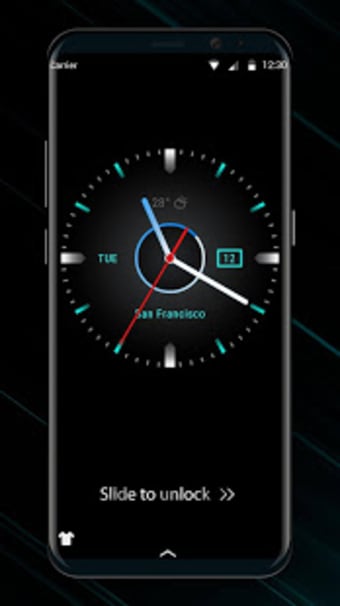 Black clock lock screen for android phone