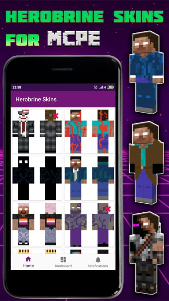 Herobrine Skins for Minecraft PE