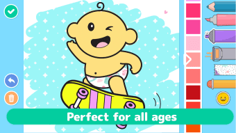 Coloring babies for kids - Cute baby drawing book