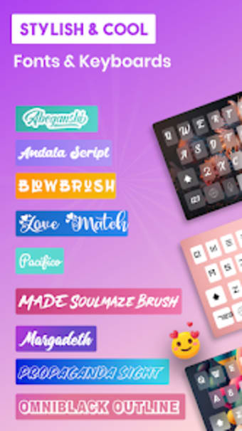 Stylish Keyboard Fonts Themes