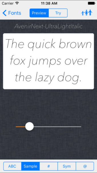 Font preview tool for desing.