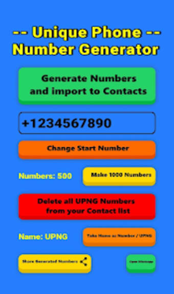 Unique Phone Number Generator