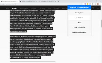 Selected Text Readability