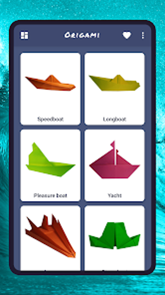 Origami ships boats