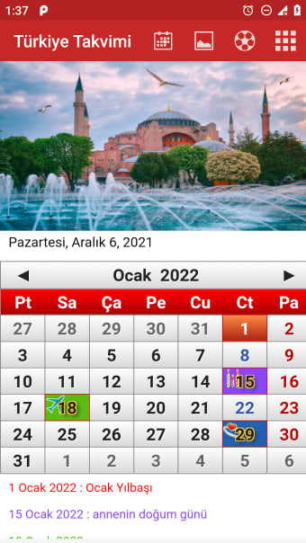 Türkiye Takvimi 2022