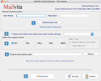 MailVita Hotmail Backup for Mac