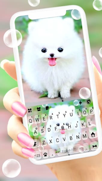 Fluffy Cute Dog Keyboard Background