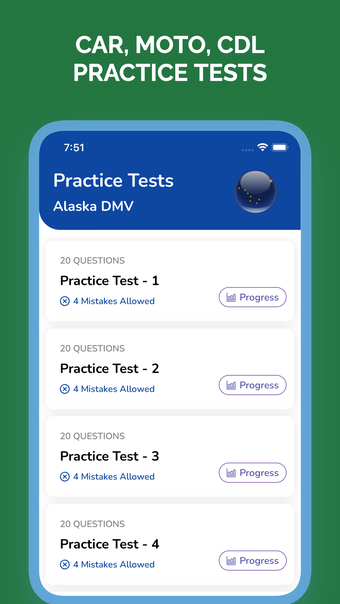 Alaska AK DMV Permit Test