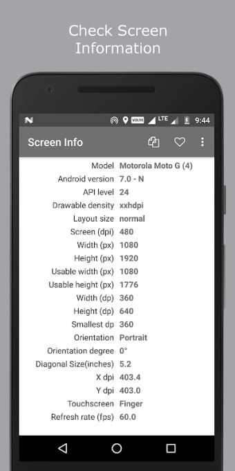 Screen Size / Info / Dpi