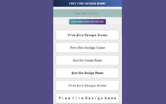 Free Fire Design Name & Name Style Generator