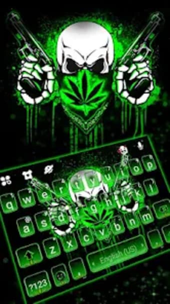 Weed Guns Skull Keyboard Theme