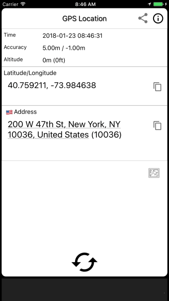 GPS Location - Share address