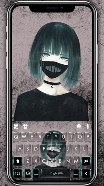Anime Mask Girl Keyboard Theme