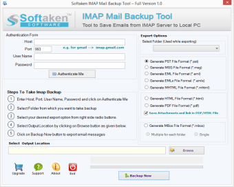 Softaken IMAP Mail Backup Tool