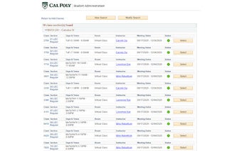 Cal Poly Professor Rating Hyperlinks