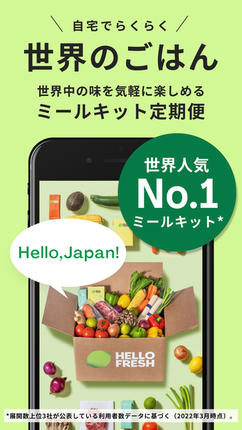 HelloFreshミールキットの定期宅配サービス