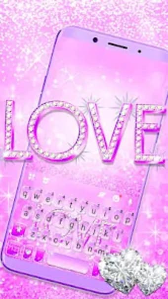 Purple Glitter Love Keyboard T