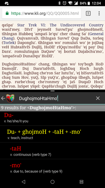 boQwI Klingon language
