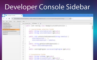 Salesforce Developer Console Sidebar