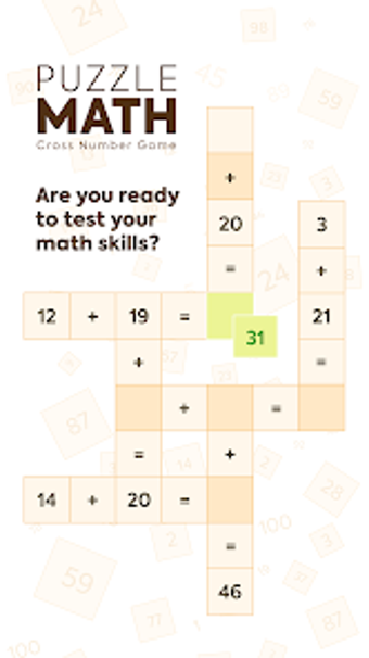 Puzzle Math: Cross Number Game