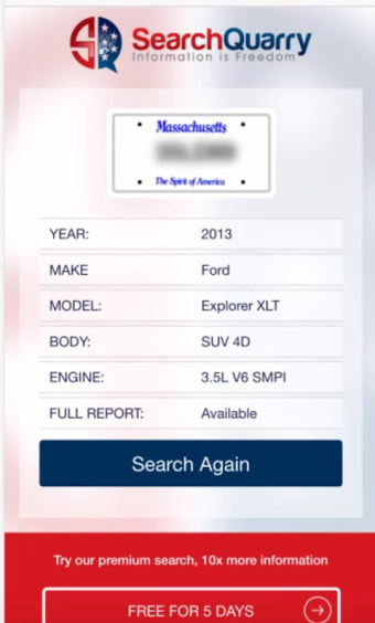 Free License Plate Search App